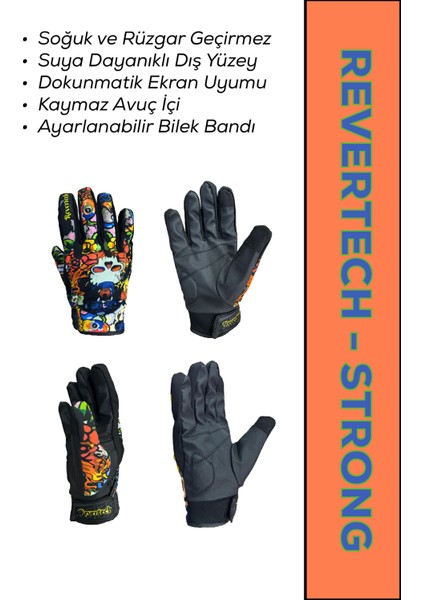 Revertech Strong Monster / Su ve Rüzgar Geçirmez Kışlık Motosiklet Eldiveni