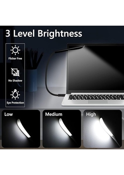 USB Lamba, Kısılabilir USB Işık, 2,8W Esnek Klavye Işığı, Pc Bilgisayar Için, 14 LED Inci, 3 Kademeli Ayarlanabilir Parlaklık, Açma/kapama Dokunmatik Şalteri, D10 USB LED (Siyah) fiyatları