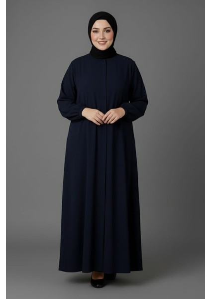 Medine Ipeği Mevlana Kesim Cepli Kuşaklı Bol Büyük Beden Ferace