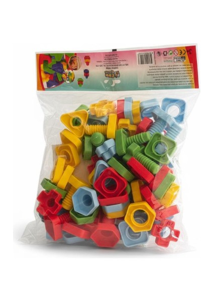 Ecem Toys Vidali Eğitsel Şekiller Seti Bpa Içermeyen Kaliteli Plastik - Renkli Geometrik Şekiller 64 Parça modelleri