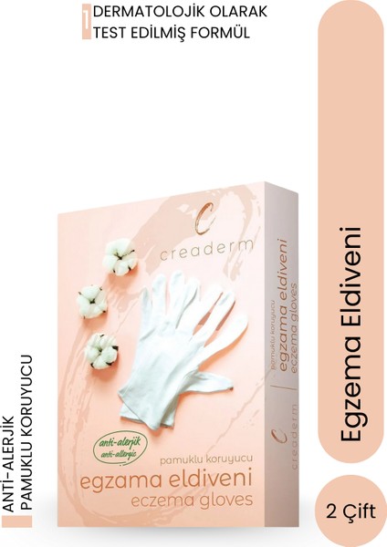 Pamuklu Koruyucu Eldiven Anti-Alerjik Özellikte 2 Adet Egzama Eldiveni