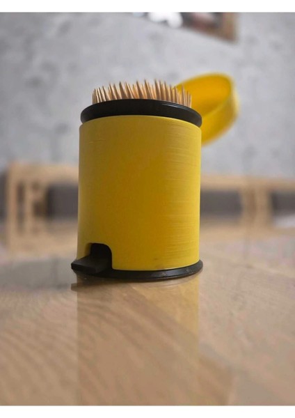 Mini Pedallı Çöp Kürdanlık Kulak Çöpü Mini Masa Çöpü 9cmx6,5cm modelleri