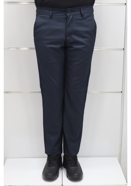 Fistan Store Erkek Desenli Normal Bel Dar Kalıp Dar Paça Kumaş Pantolon