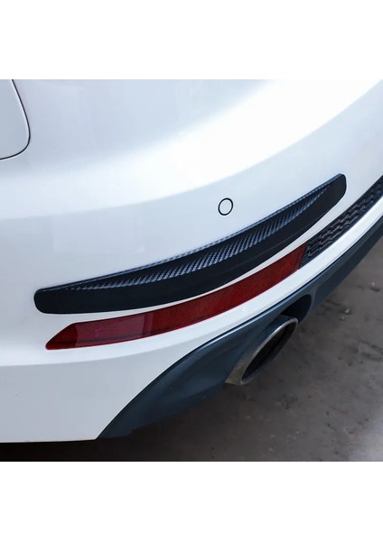 2 Adet Siyah Universal Karbon Araba Çarpışma Önleyici Esnek Tampon Koruyucu Şerit fiyatları