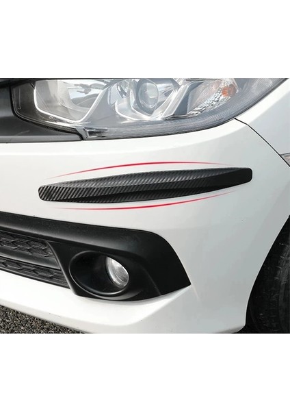 2 Adet Siyah Universal Karbon Araba Çarpışma Önleyici Esnek Tampon Koruyucu Şerit fırsatları