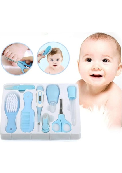 8 Parça Bebek Bakım Seti Mavi Renk fırsatları