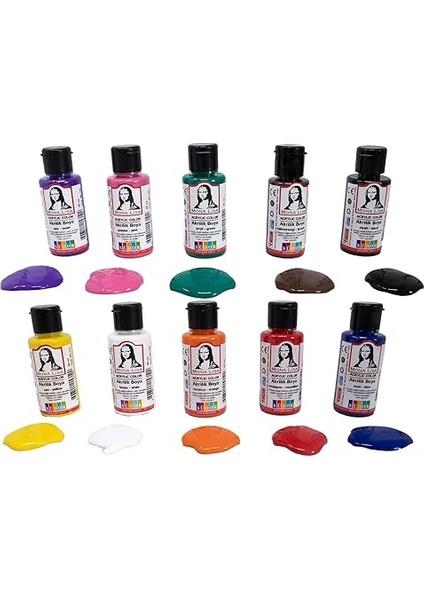 Mona Lisa Akrilik Boya Seti 10 x 40ML (Fırça Hediyeli) fiyatları