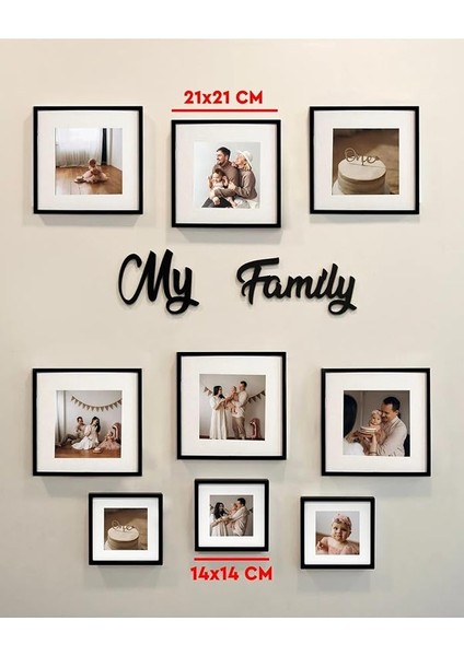 Sök-Tak Paspartulu Siyah 14X14CM Pola Kare Fotoğraf Çerçevesi - 3'lü Set fiyatları