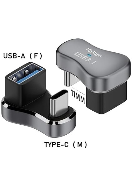 Ally/steam Deck ile Uyumlu 180 Derece USB C Adaptörü, U Şekil Açısı USB C Erkek - USB C Dişi Adaptör Uzatma Dönüştürücü Konektör Genişletici (Erkek Ila C Dişi) modelleri