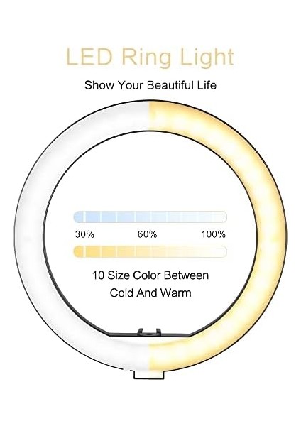 10 Inch Youtuber LED Işıklı Halka Telefon Tutuculu 10 Inch 26 cm Selfie/yayıncı/makyaj Işığı 210 cm F08 modelleri