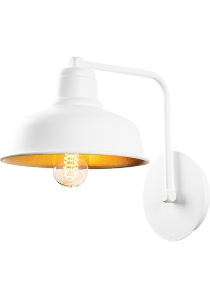 Modern Metal Sıvama Tekli Aplik Pütürlü Beyaz, Endüstriyel Dekoratif Duvar Lambası MEMATI-181WHITE