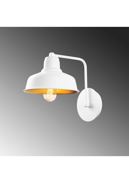 Modern Metal Sıvama Tekli Aplik Pütürlü Beyaz, Endüstriyel Dekoratif Duvar Lambası MEMATI-181WHITE fırsatları
