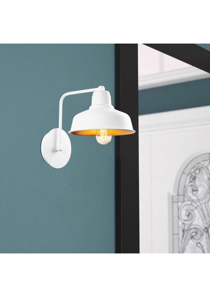 Modern Metal Sıvama Tekli Aplik Pütürlü Beyaz, Endüstriyel Dekoratif Duvar Lambası MEMATI-181WHITE indirimleri