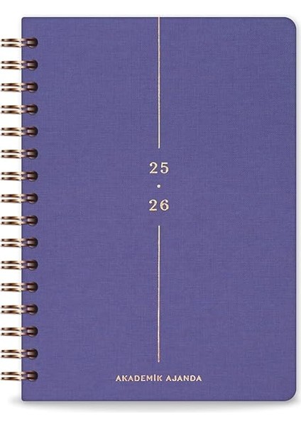 A5 Spiralli Keten 16 Aylık Akademik Ajanda - Lila modelleri