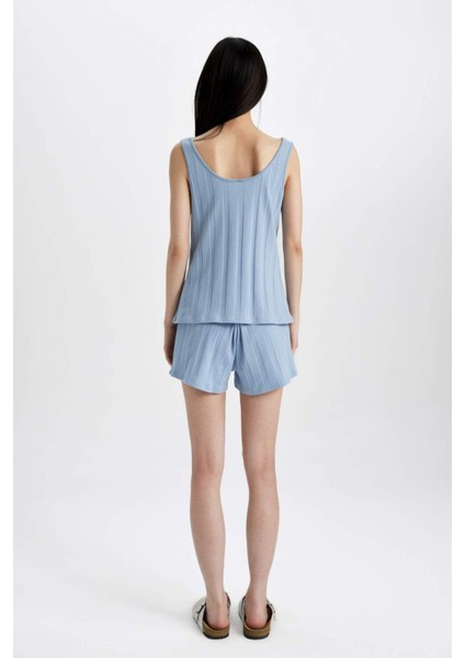 Pijama Takım Ribana Kolsuz Üst Beli Lastikli Şort-Fall In Love B8711AX24SM indirimleri