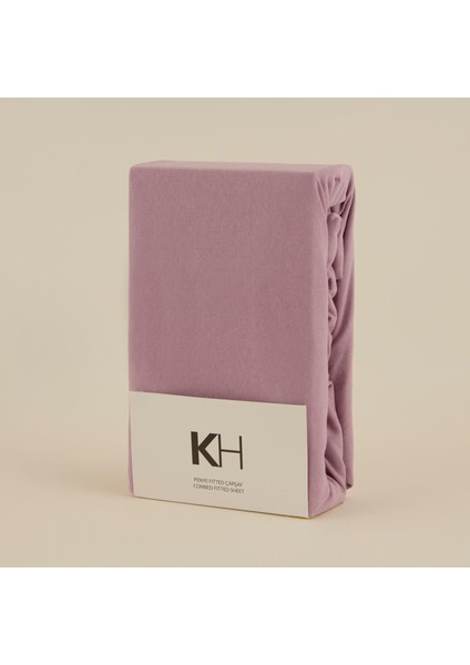 Penye Fitted Çarşaf Tek Kişilik 100X200+30 cm Pembe