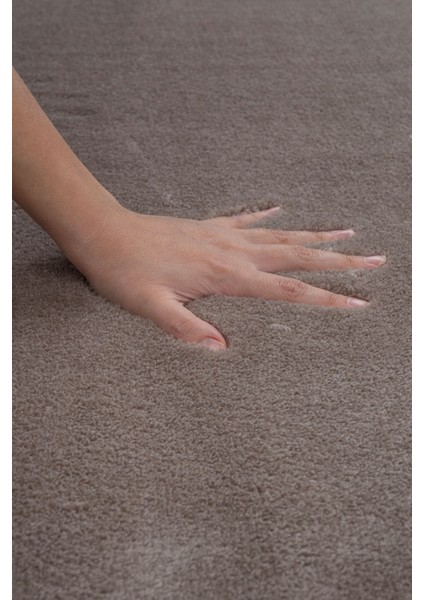 Yıkanabilir Premium Ponpon Saçaklı Kaymaz Taban Post Peluş Banyo Paspası 2'li Takım Bej mt fiyatları