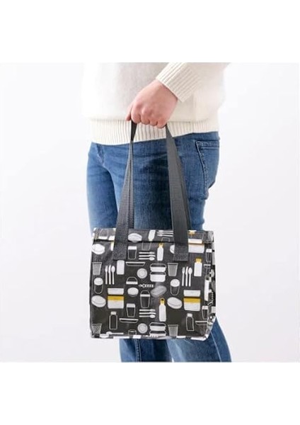 || Beslenme Çantası | Saklama Çantası | Desenli Gri | Malzemeler: %100 Polipropilen | Ofis / Kolej ve Okul Için fiyatları