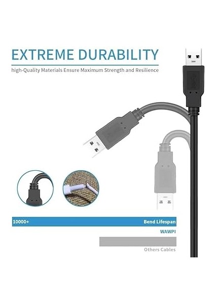 Plus PX-USB05 0.5 Metre USB To USB Kablo, Notebook Soğutucu Kablosu, Kısa USB Kablo fiyatları