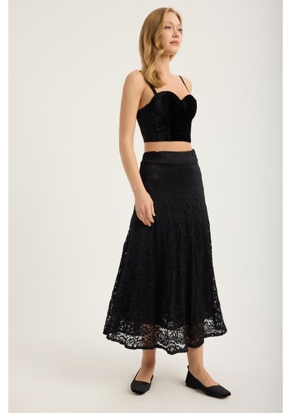 Uzun Dantel Etek modelleri