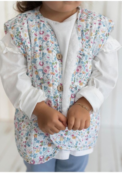Çiçek Desenli Peluş Bebek Yeleği fiyatları