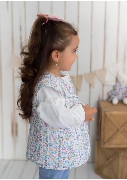 Çiçek Desenli Peluş Bebek Yeleği modelleri