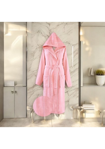 Lorien Pamuklu Kapüşonlu Midi Boy Bornoz