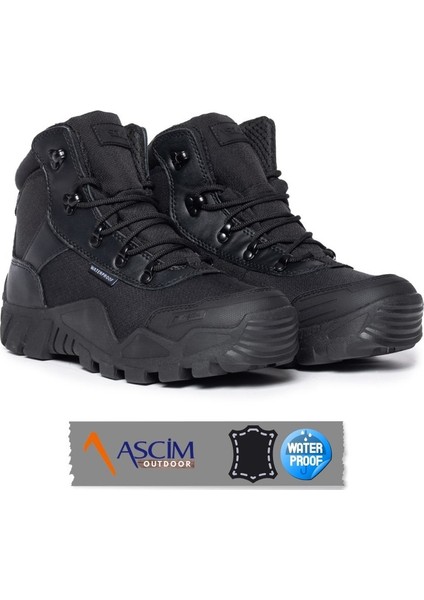 Outdoor Unisex Su Geçirmez Deri Dört Mevsim Bot | Siyah