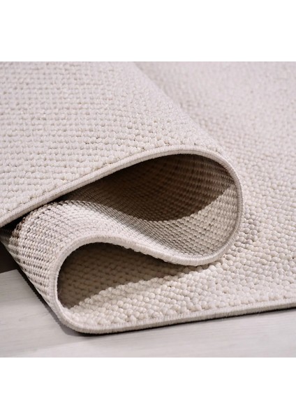 Atienza Bukle Modern Beyaz Polyester Kaydırmaz Tabanlı Makine Halısı fırsatları