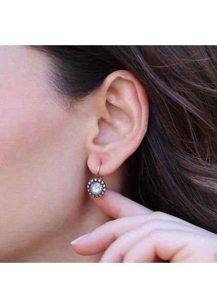 Elmas Montür Taşlı Rose Gold Gümüş Küpe fiyatları