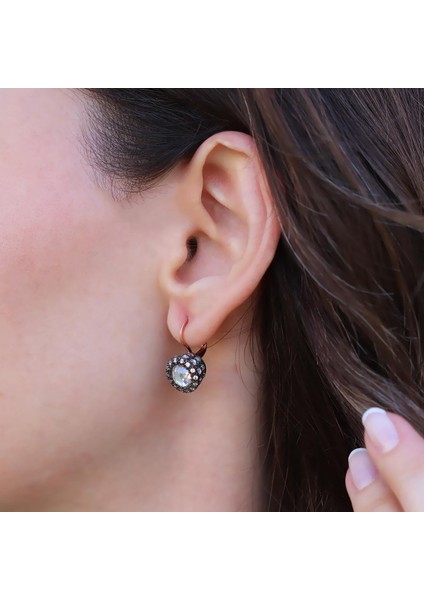 Elmas Montür Taşlı Rose Gold Gümüş Küpe modelleri