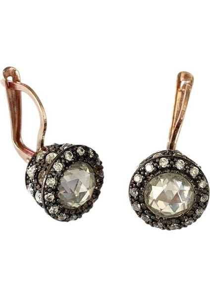 Elmas Montür Taşlı Rose Gold Gümüş Küpe fırsatları