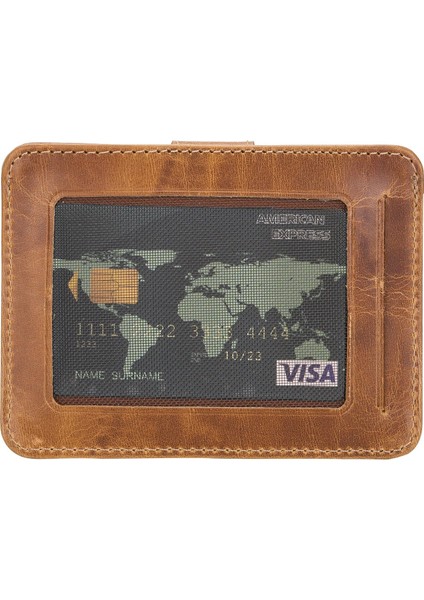 Çok Bölmeli Slim Deri Kartlık BLW019 V18 Taba modelleri