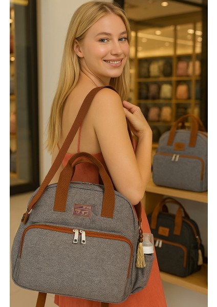 Bebek Bakım Çantası Lüx Anne Bebek Bakım Sırt, El ve Omuz Çantası