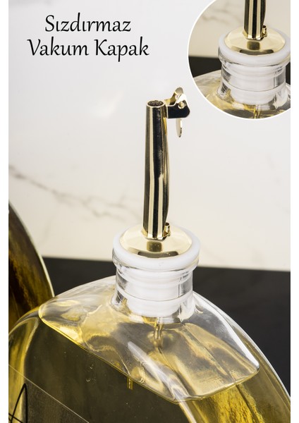 2li Lüx 500 ml Yağdanlık Ahşap Standlı Gold Kapak Cam Yağlık Zeytinyağı Ayçiçek Yağı Sosluk Sirkelik modelleri