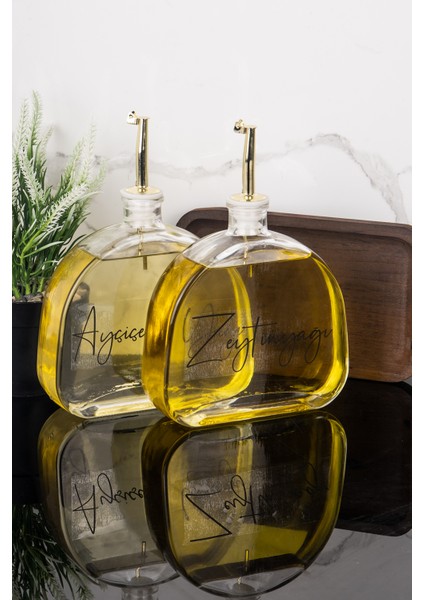 2li Lüx 500 ml Yağdanlık Ahşap Standlı Gold Kapak Cam Yağlık Zeytinyağı Ayçiçek Yağı Sosluk Sirkelik fırsatları