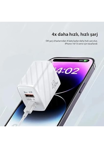 TE-PD08 40W Type-C + USB Qc3.0 Pd Hızlı Şarj Adaptörü Şarj Başlığı, Beyaz fiyatları