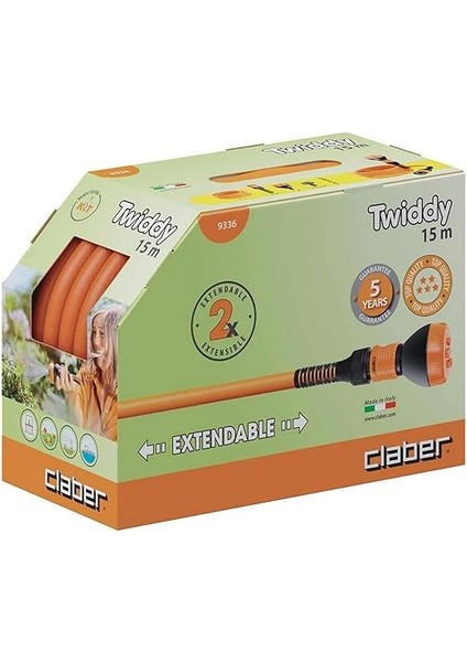 9336 Twıddy, Uzayan Hortum, 15 M, 5 Fonksiyonlu Sulama Tabancası ve Bağlantı Aparatı Ile Birlikte fiyatları