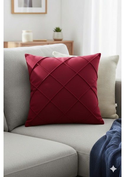 Leke Tutmaz Silinebilir Kapitoneli Kırlent Yastık Kılıfı