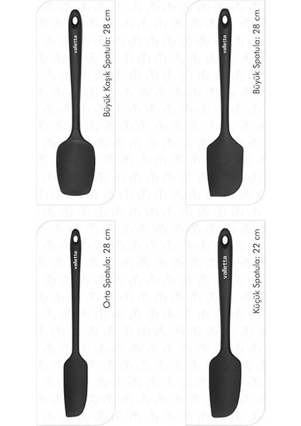 Osteris Isıya Dayanıklı Yanmaz Yapışmaz Silikon Spatula Seti 4 Parça Siyah fiyatları