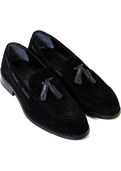 Corcik Model Süet Neolit Taban Siyah Ayakkabı