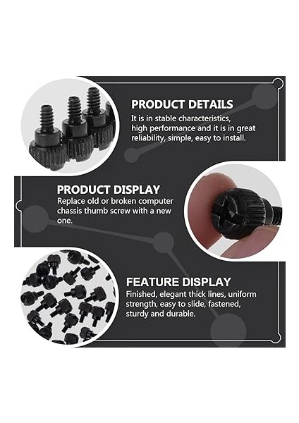 100 Adet Bilgisayar Kasası Vidaları Pc Kasa Bilgisayar Kılıfı Bilgisayar Vidası Pc Case Bilgisayar Parçası Tırtıllı Kelebek Vida Tırtıklı Şasi Aksesuarlar Sarmal Oksidasyon Siyahı fiyatları