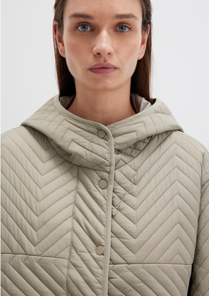 Kapüşonlu Kapitone Yeşil Ceket 1110460-70354 indirimleri