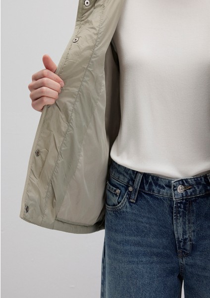 Kapüşonlu Kapitone Yeşil Ceket 1110460-70354