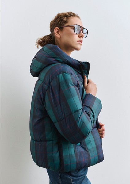 Su Itici Kareli Şişme Mont 1110706-90380