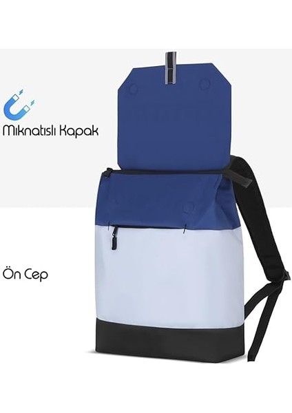 Zen Eco MCE-1304 Sırt Çantası - Macbook Çantası, Hırsızlığa Karşı Koruma, Küçük, Mini, 13-14 Inç Laptop, Günlük ve Iş Kullanımı, Şık Tasarım, Üniversite ve Okul Için, Mavi Gri indirimleri