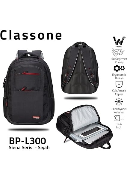 BP-L300 Siena Serisi 13-14-15.6 Inç Uyumlu Notebook Çantası, Siyah indirimleri