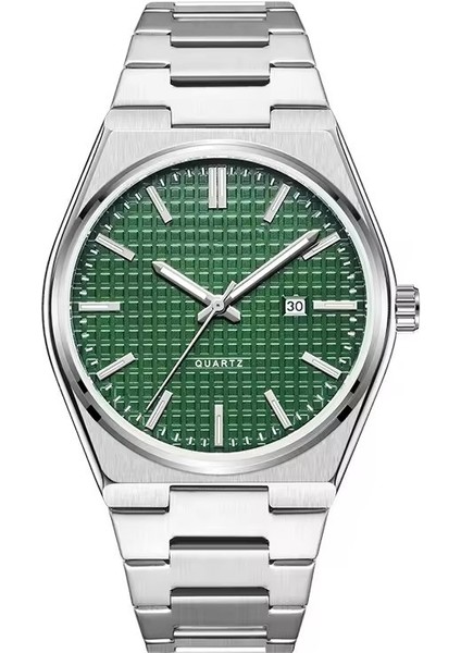 Gümüş Analog Kol Saati – Yeşil Kadranlı, Çelik Kordon, Quartz, Takvimli - STC11987 modelleri