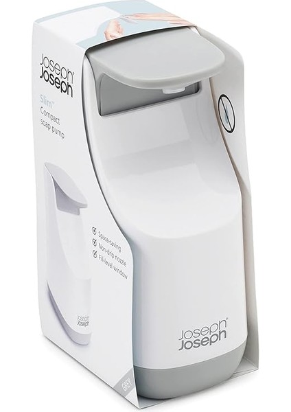 Joseph 70512 Slim Kompakt Sıvı Sabunluk, Beyaz/gri fırsatları