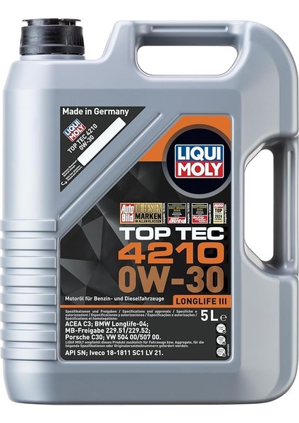 Moly Top Tec 4210 0W-30 5 L Otomotiv Bakım Ürünü
